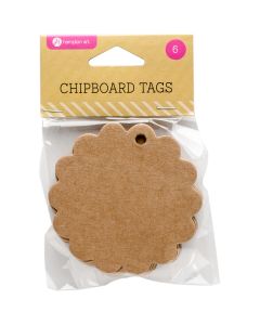 Hampton Art Chipboard Tags 6/Pkg-3" Scallop Circle