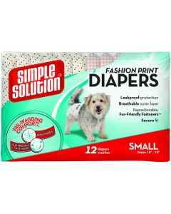 Simple Solution Fashion Disposable Dog Diapers 12 pack Small Pink