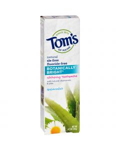 Tom's of Maine Botanically Bright Whitening Toothpaste Spearmint - 4.7 oz - Case of 6