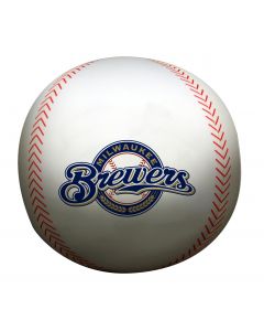 The Northwest Company Brewers 12" Diameter Beaded Spandex Baseball Pillow (MLB) - Brewers 12" Diameter Beaded Spandex Baseball Pillow (MLB)