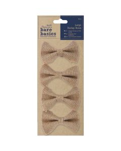 docrafts Papermania Bare Basics Large Burlap Bows 4/Pkg-2"X3.25"