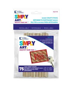 Loew-Cornell Simply Art Wood Skinny Craft Sticks-Natural 5.75" 75/Pkg