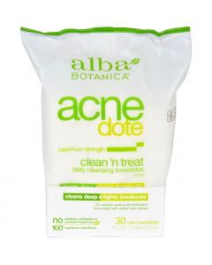 Alba Botanica Acnedote Clean Treat Towel - 30 Pack