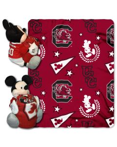 The Northwest Company South Carolina College-Disney 40x50 Fleece Throw w/ 14" Plush Mickey Hugger