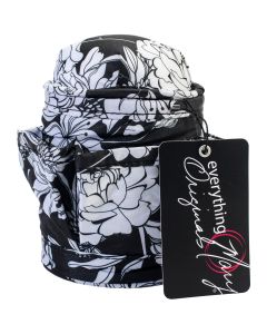 Everything Mary Desktop Pin Cushion Caddy-5.5"X3.75" Round Black & White