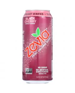 Zevia Soda - Zero Calorie - Black Cherry - Tall Girls Can - 16 oz - case of 12