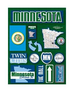 Reminisce Jet Setters Dimensional Stickers-Minnesota