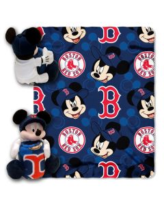 The Northwest Company Red Sox   -Disney 40x50 Fleece Throw w/ 14" Plush Mickey Hugger