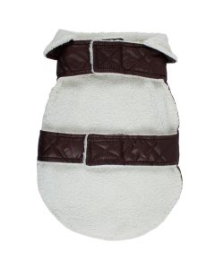 Bh Pet Gear Puff Coat W/Sherpa Large 16.5"-18"-Chocolate Brown