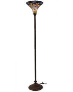 Warehouse of Tiffany Tiffany-style Peacock Torchiere