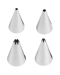 Wilton Decorating Tip Set 4/Pkg-SM - Round #5, #3 & Star #18, #16