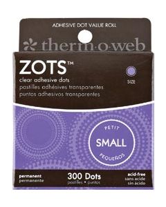 Thermoweb Zots Clear Adhesive Dots-Small 3/16"X1/64" Thick 300/Pkg