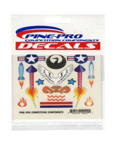 Pinepro Pine Car Derby Decal 3"X4"-Rockets