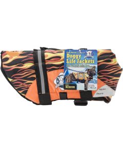 Fido Pet Products Paws Aboard Doggy Life Jacket Medium-Racing Flames