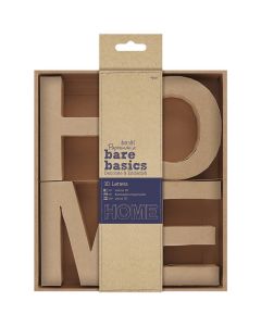 docrafts Papermania Bare Basics Kraft Chipboard 4" 3D Letters 4/Pkg-HOME