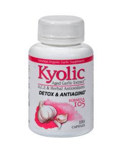 Kyolic Aged Garlic Extract Detox and Anti-Aging Formula 105 - 100 Capsules