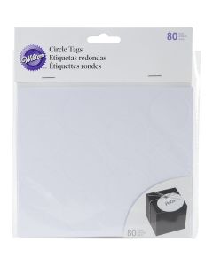 Wilton Printable Tags 80/Pkg-White Circle