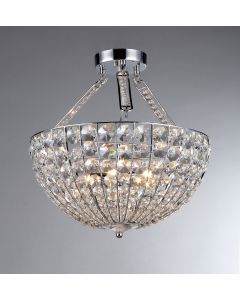 Warehouse of Tiffany Hestia Chrome and Crystal 5-light Pendant Chandelier