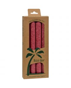 Aloha Bay Palm Tapers Burgundy - 4 Candles