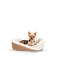 K&H Pet Products Huggy Nest Pet Bed Medium Green / Tan 28" x 24" x 7"