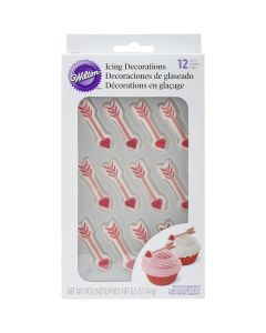 Wilton Royal Icing Decorations 12/Pkg-Heart Arrow