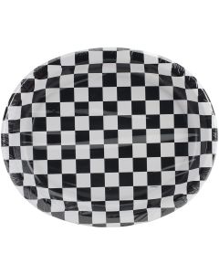Unique Industries Dinner Plates 10"X12" 8/Pkg-Black & White Check