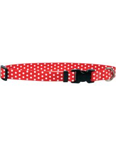 Yellow Dog Design Yellow Dog Collar Small 10"-14"-New Red Polka Dot