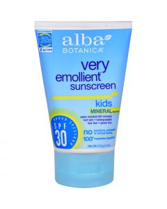 Alba Botanica Very Emollient Natural Sun Block Mineral Protection Kids SPF 30 - 4 oz