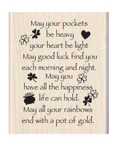 Inkadinkado Mounted Rubber Stamp 2.75"X2.25"-May Good Luck Find You