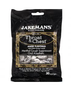 Jakemans Throat and Chest Lozenges - Licorice Menthol - Case of 12 - 30 Pack