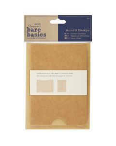 docrafts Papermania Bare Basics Kraft Journal W/Envelope-6.25"X4.5"
