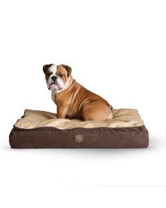 K&H Pet Products Feather Top Ortho Pet Bed Small Black / Gray 20" x 30" x 6.5"