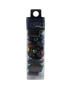 Mode International Square Tube Glass Beads 2oz-Iris Mix