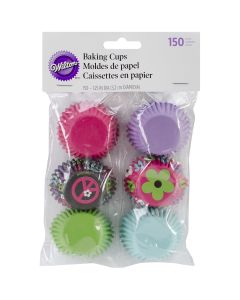Wilton Mini Baking Cups-Peace & Flower 150/Pkg