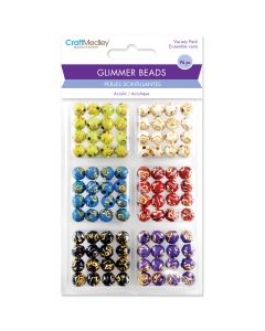 Multicraft Imports Glimmer Acrylic Disco Ball Bead Variety Pack 96/Pkg-Gilded Rose