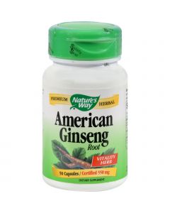 Nature's Way American Ginseng Root - 50 Capsules
