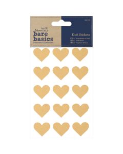 docrafts Papermania Bare Basics Kraft Stickers 60/Pkg-Hearts
