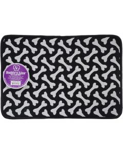 Buddy's Line Signature Placemats 13"X19"-Black W/White Bones