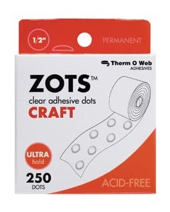 Thermoweb Zots Clear Adhesive Dots-Craft 1/2"X1/16" Thick 250/Pkg