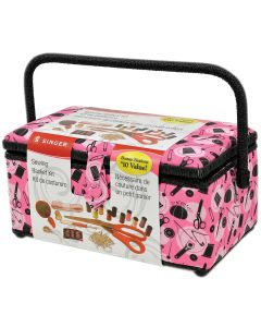 Singer Notions Sewing Basket-11.5"X6"X6.5" Pink Notions