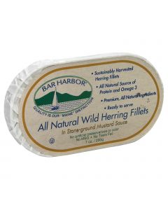 Bar Harbor Wild Herring Fillets - Stone Ground Mustard Sauce - Case of 12 - 7 oz.