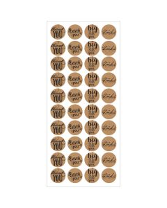 Multicraft Imports MultiCraft Sentiment Seal Stickers-Kraft Thank You