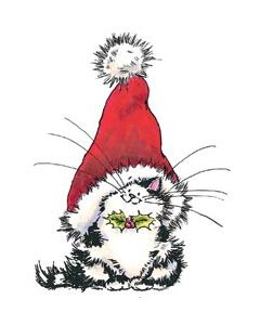 Penny Black Mounted Rubber Stamp 3.5"X4.5"-Jolly Xmas Kitty
