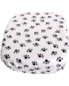 Fido Pet Products FidoRido Fleece Cover -White/Black Paw Prints