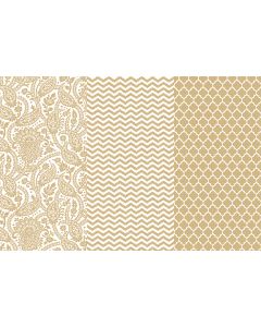 Deco Art Decoupage Paper Metallic 12"X16" 3/Pkg-Gold Trends