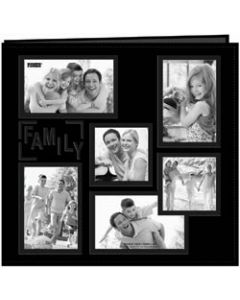 Pioneer Embossed Collage Frame Post Bound Album 12"X12"-Family - Black