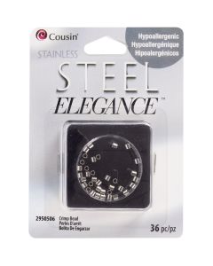 Cousin Stainless Steel Elegance Beads & Findings-Crimp Beads 36/Pkg
