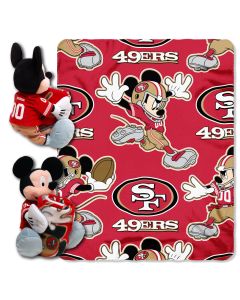 The Northwest Company 49ers -Disney 40x50 Fleece Throw w/ 14" Plush Mickey Hugger
