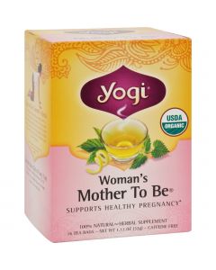 Yogi Organic Woman's Mother To Be Herbal Tea Caffeine Free - 16 Tea Bags - Case of 6