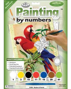 Royal Brush Junior Small Paint By Number Kit 8.75"X11.75"-Bamboo & Parrots
